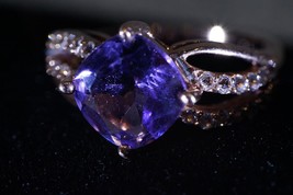 Amethyst Swirl Ring 18K Rose Gold Over Sterling Silver - Dazzling! - Gift Boxed! - £35.25 GBP