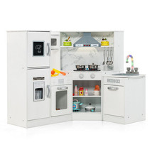 Kids Corner Pretend Kitchen Playset with Separated Washing Basin-White - Color: - £167.79 GBP