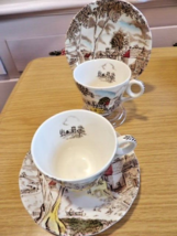 Set Of 2 Antique W.H. Grindley Sunday Morning Cups &amp; Saucers. - £8.21 GBP