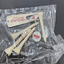 Enjoy Coca Cola 4 Golf Tee Set w 2 Ball Markers and 1 Divot Tool 1980s Vintage - £5.55 GBP