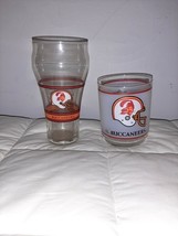 Lot of (2) Vintage Tampa Bay Buccaneers Glasses Frosted &amp; Coca Cola Old ... - $15.99