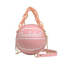 Personality women pu leather basketball bag new ball purses for teenagers circul - £18.99 GBP