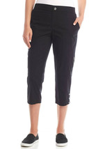 RAFAELLA ~Size 14~ Poplin Capri Women&#39;s Black Pants With Pockets MSRP $58 NWT Z1 - £24.04 GBP