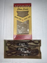 6 Pair Neohide Vtg Shoe Laces in Original Box Brown 27&quot;  Deadstock Plastic Tray - £11.90 GBP