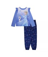 Disney Frozen Elsa, Olaf and Bruni Girl&#39;s 2-Piece Polyester Flannel Paja... - $463.47 MXN