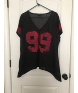Rocawear Women&#39;s Plus Black Burgundy Active Jersey Top Asymmetrical Size 2X - $30.07