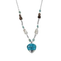 BARSE STERLING SILVER 925 TURQUOISE MULTI GEMSTONE DROP NECKLACE - $82.75