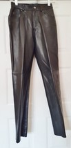 Siena Studio Heavyweight Leather Pants Slacks 5 Pkt Jean Style Black Lined Sz 2 - £38.36 GBP