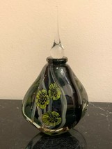Eickholt Studio Art Glass Millefiori Flower Perfume Bottle with Stopper 7 1/4&quot; H - £117.54 GBP
