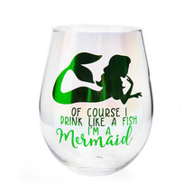 Aurora Stemless Wine Glass - Mermaid Drink - £29.20 GBP