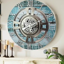 England Line Wall clock 36 inches with real moving gears Aqua Green - £261.93 GBP