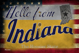 Hello From Indiana Novelty Metal Postcard - £12.47 GBP