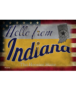Hello From Indiana Novelty Metal Postcard - £12.74 GBP