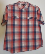 Cremieux 38 Classics Mens Short Sleeve Cotton Large Red Blue Checks Shirt XXL - £21.99 GBP