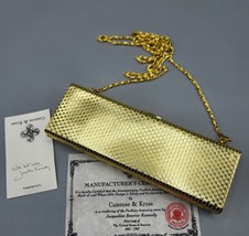 Camrose &amp; Kross JBK Evening Clutch Bag Gold Metal Jacqueline Kennedy Jackie - £61.63 GBP
