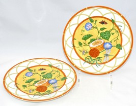 Hermes La Siesta Cake Plates 8.75&quot; Set Of 2 Porcelain 22.5CM Flowers 011 - £281.10 GBP