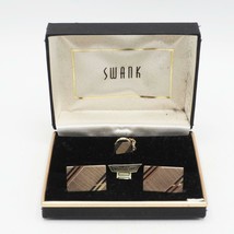Vintage da Uomo Swank Oro Lucido Tono Medio Secolo Gemelli &amp; Vincolo Pin... - £34.18 GBP