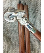 Designer mountain goat walking stick brass cane handle gift - £23.26 GBP