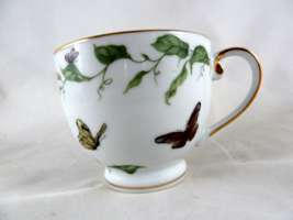 Vintage I. Godinger &amp; Co Floral Butterfly Garden Footed Tea Cup 2 3/4&quot; tall - £8.12 GBP