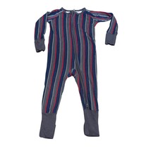 Little Sleepies Striped Bamboo one piece zippy size 6-12 months *flaw* - $374.14 MXN