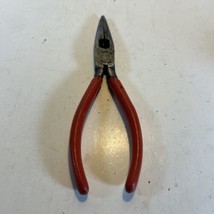 Vintage Snap-On Tools 196CP Needle Nose Pliers with Cutters Red Grips US... - $27.72