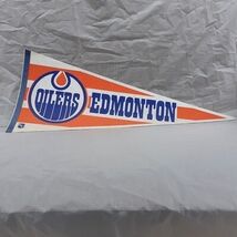 Edmonton Oilers Vintage NHL 1980s Felt Collectors PENNANT 12 inches tall... - $14.85