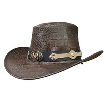 Crocodile Skin Leather Hat - £220.50 GBP