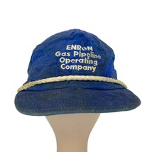RARE Vintage Blue Corduroy Rope Enron Gas Pipeline Cap Hat Snapback Dist... - £87.99 GBP