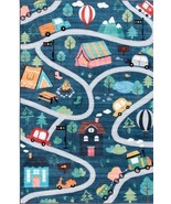 Rugease Rug Multicolor Cars Trees Children 4&#39; X 6&#39; Stain Resistant Recta... - $89.99