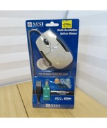 NOS NIB Vintage MSI Multi-Resolution Optical Mouse USB with PS2 adapter - $38.36 CAD