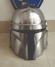The Mandalorian Helmet Steel Halloween Helmet With Liner and Chin Strap ... - £157.70 GBP