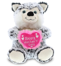 Happy Mother'S Day Super Soft Plush Sitting Husky Dog Stuffed Animal - £30.63 GBP