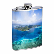 Fiji Islands D5 Flask 8oz Stainless Steel Hip Drinking Whiskey Tropical Pacific - £11.83 GBP
