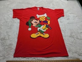 Single Stitch Mickey Mouse Shirt Minnie Pluto Presents XMAS OSFA XL/XXL ... - £14.14 GBP