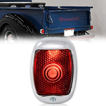 12v LH Red Tail Light Lens &amp; Chrome Housing Assembly for 1940-53 Chevy GMC Truck - £27.46 GBP