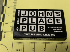 Vintage Matchbox John’s Place Pub Steakhouse  Varberg Sweden gmg - £9.73 GBP