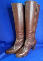 Clarks Artisan Collection - Tall Leather Boots - Brown - Block Heel - Size 7M - $46.74