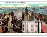 Lower New York Skyline and Bay New York City NY NYC UNP WB Postcard Q23 - £2.28 GBP