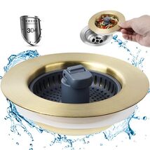 3-in-1 Kitchen Sink Drain Strainer Stopper Stainless Steel Chrome 3-1/2 ... - $146.88 MXN 3-in-1 Kitchen Sink Drain Strainer Stopper Stainless Steel Chrome 3-1/2 ... - $146.88 MXN