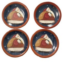 CIC Fiddlestix Set of 4 Christmas Holiday Dessert Plates Santa China #5524 - £22.80 GBP