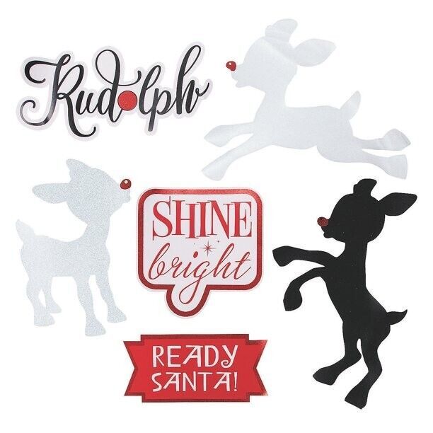 Rudolph Glittered Cutouts - Party Decor - 6 Pieces - $11.87