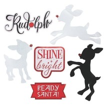 Rudolph Glittered Cutouts - Party Decor - 6 Pieces - £9.28 GBP