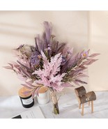 Artificial Purple Rose, Daisy, Barley Grass and Reed Bouquet Arrangement - £14.20 GBP