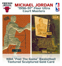 1996 Bulls Michael Jordan Fleer Court Masters Nba 23K Gold Insert Card - £8.65 GBP