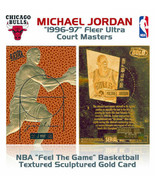 1996 Bulls MICHAEL JORDAN Fleer Court Masters NBA 23K GOLD Insert Card - £8.66 GBP