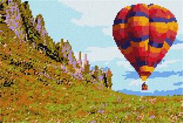 Pepita Needlepoint Canvas: Hot Air Balloon Over Valley, 12&quot; x 8&quot; - £60.67 GBP+