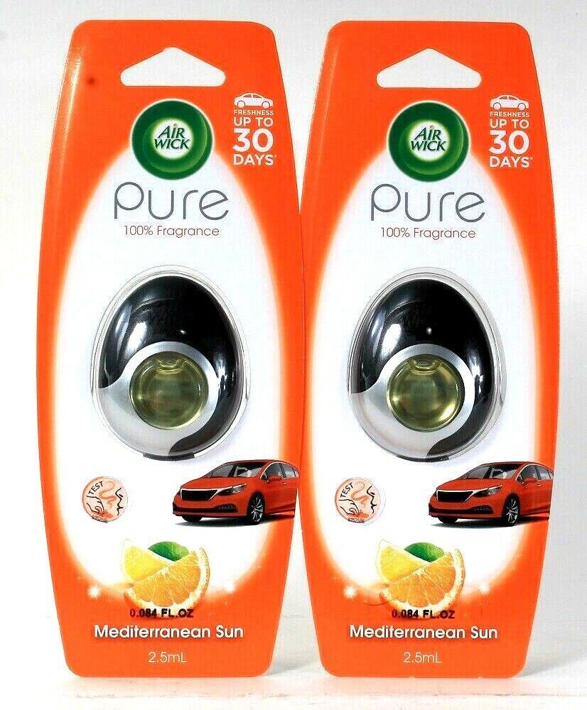 2 Count Air Wick Pure 0.084Oz Mediterranean Sun 100% Fragrance Car Air Freshener - $15.99