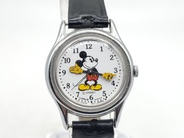 Disney Mickey Mouse Lorus Quartz Watch New Battery White Dial Silver Ton... - $420.20 MXN
