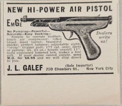 1937 Print Ad EmGe Hi-Power Air Pistols J.L. Galef Importer New York,NY - £5.67 GBP