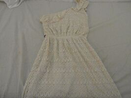 Woman's Deb Lace One Shoulder Off White Lace Dress Size Medium pre-owned... - $14.68
